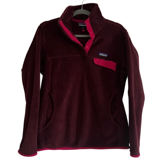 Patagonia Tops - Women's Re-Tool Snap-T Pullover Oxblood Red - Deep Mahogony X-Dye